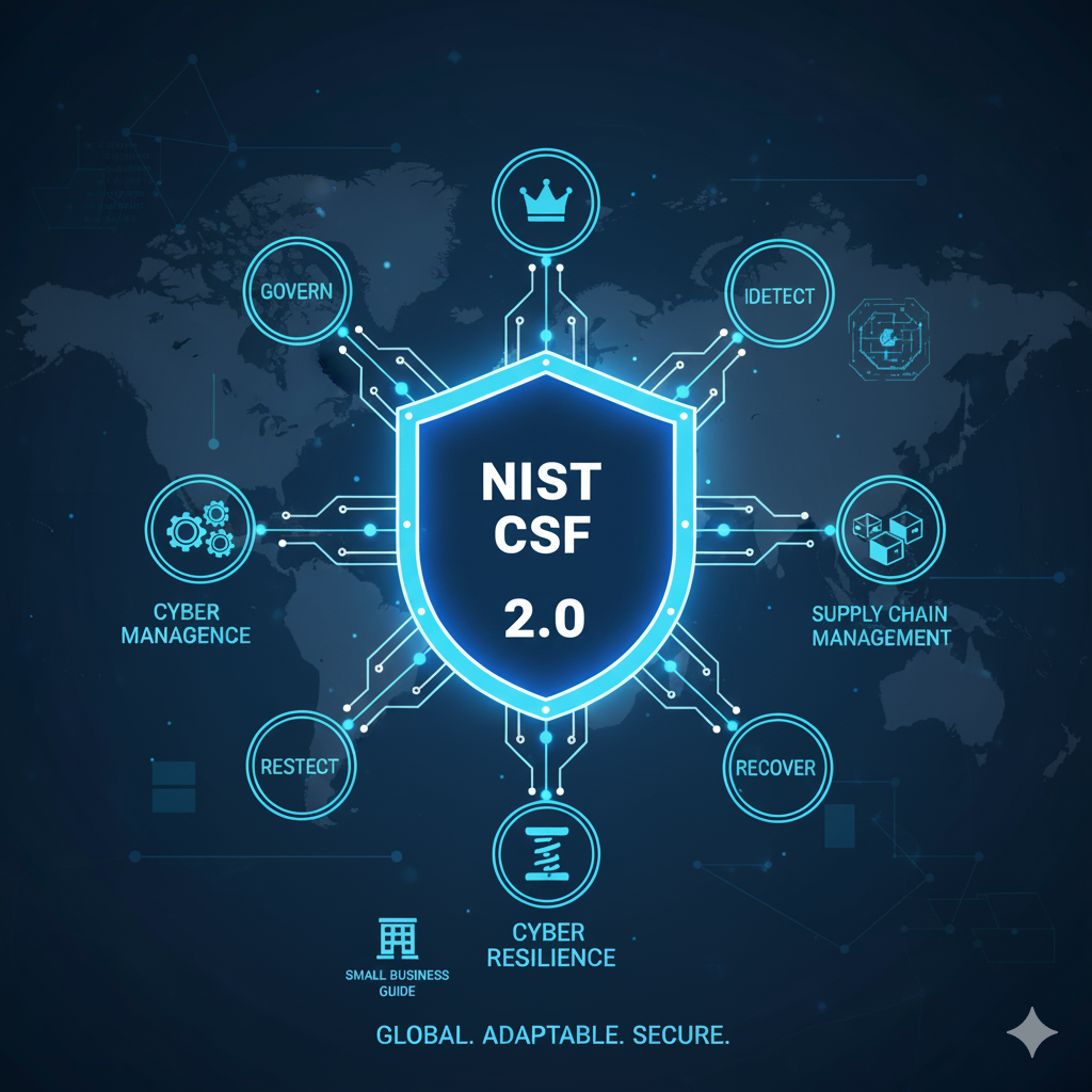از شناسایی تا حکمرانی: ارتقای استراتژی‌های سایبری با NIST CSF 2.0. نسخه‌ی جدید چارچوب NIST با افزودن تابع Govern، تمرکز بر انعطاف‌پذیری (Cyber Resilience) و زنجیره‌ی تأمین (Supply Chain)، راهنمای جامعی برای سازمان‌های کوچک تا بزرگ در سطح جهانی است. امنیت خود را مطابق با اصول مدیریت ریسک جهانی تنظیم کنید.